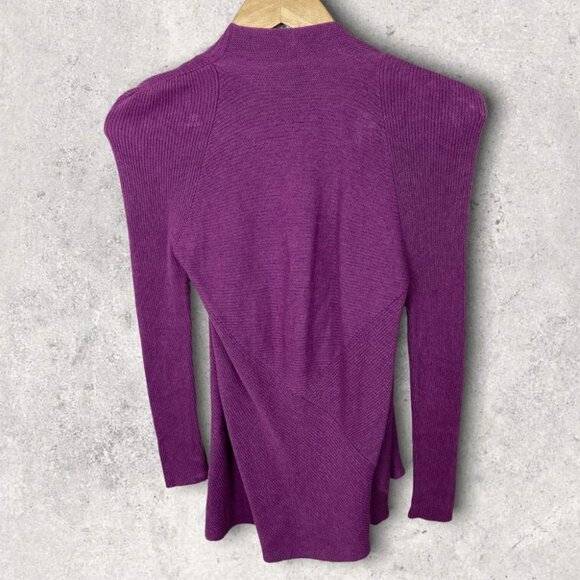 EILEEN Fisher Linen Purple Knit Cardigan Sweater Size Small Petite Open‎ Front S - Picture 3 of 12